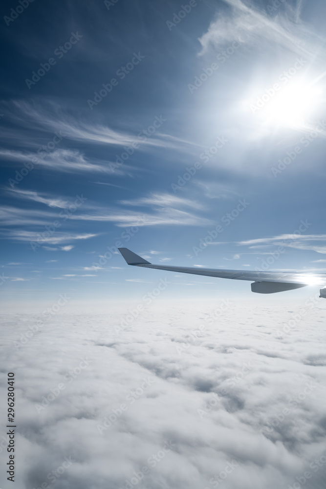 The airplane flew over the clouds. The airplane flew over the clouds.
