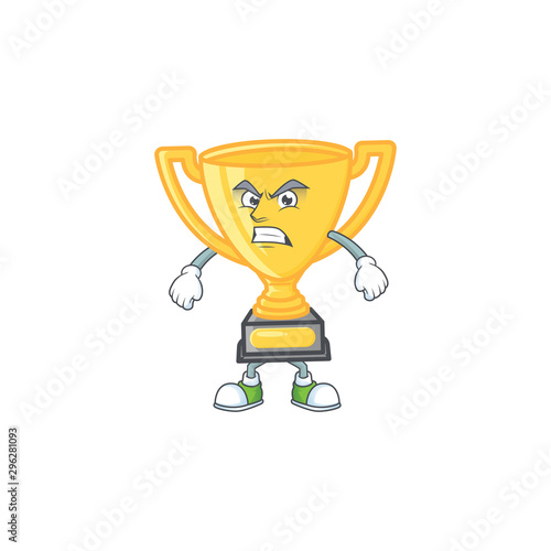 Scream gold trophy for victory achievement award.