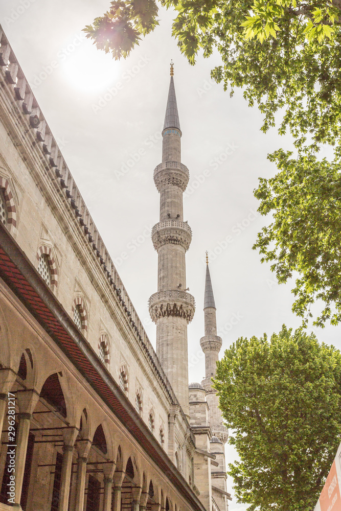 Details of the tower of a mosque in Istanbul