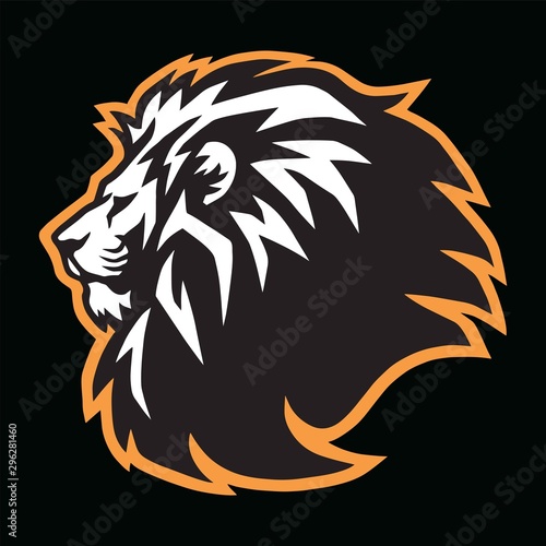 Wild Lion Head Esports Mascot Logo Vector Icon Design Illustration