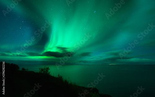 scenic view landscape with aurora