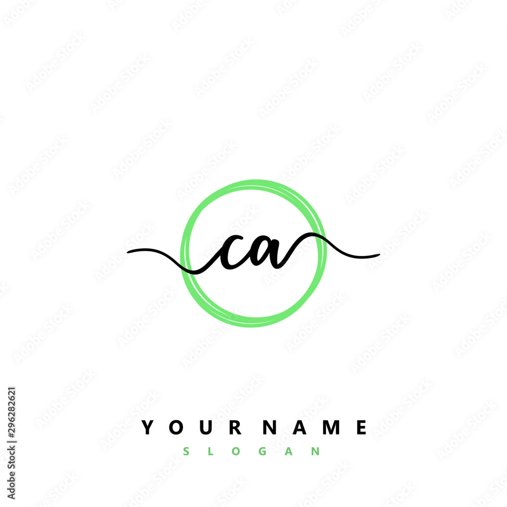 CA Initial handwriting logo vector CA Initial handwriting logo vector