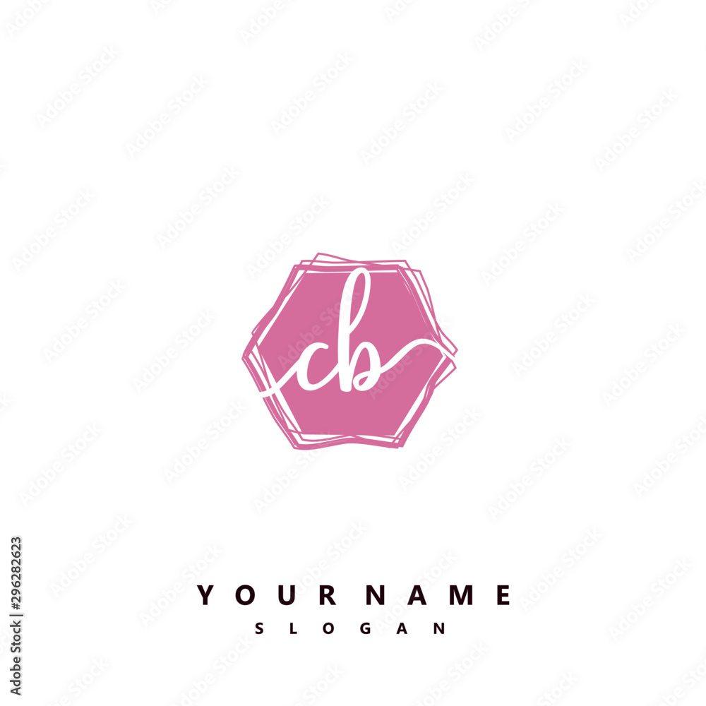 CB Initial handwriting logo vector CB Initial handwriting logo vector