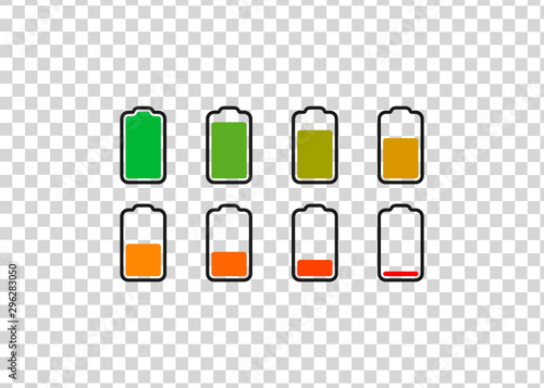 Battery Full Low Empty Charging Smartphone Fully Charged Vector Illustration