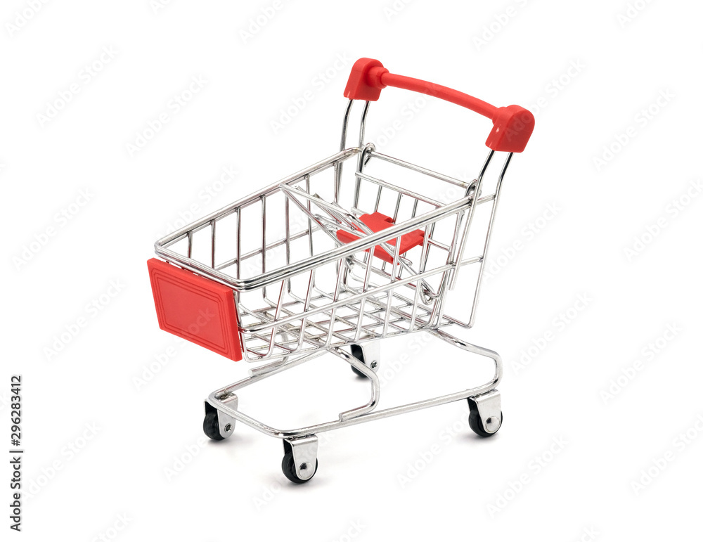 Empty Shopping red cart isolated on white background. Clipping path. Empty Shopping red cart isolated on white background. Clipping path.