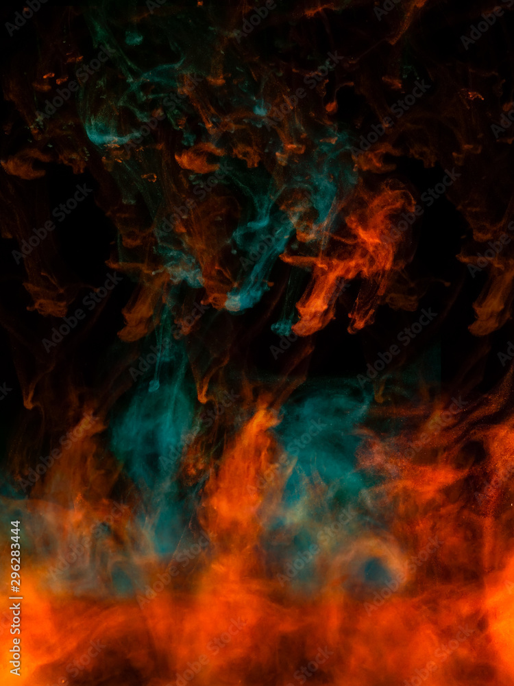 Fototapeta premium Abstract modern artwork, colorful explosion of vibrant and vivid powders, rich texture color splash.