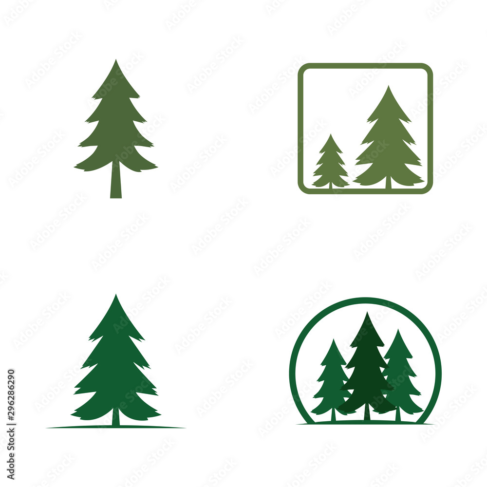 Obraz premium set of pine tree logo vector