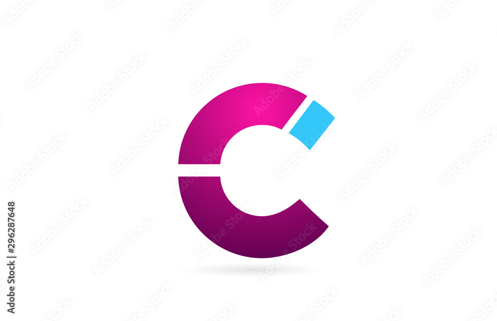 letter C logo alphabet for company logo icon design in pink blue color letter C logo alphabet for company logo icon design in pink blue color