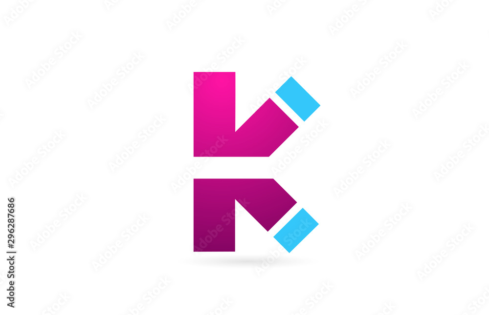 letter K logo alphabet for company logo icon design in pink blue color letter K logo alphabet for company logo icon design in pink blue color