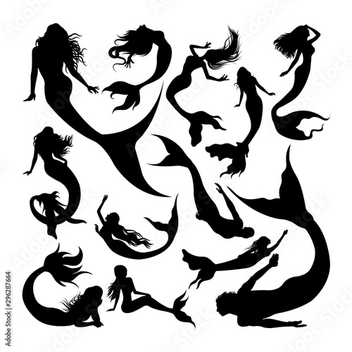 Mermaid silhouettes