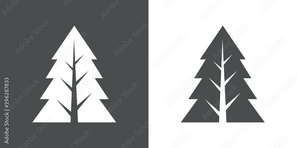 Logotipo árbol abstracto con triangulo con ramas y tronco gris y blanco Logotipo árbol abstracto con triangulo con ramas y tronco gris y blanco