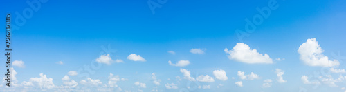 Panorama blue sky with daylight and clouds natural background.