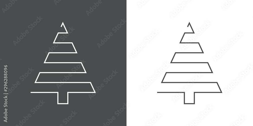 Logotipo con árbol abstracto lineal triangulo en zigzag en gris y blanco
