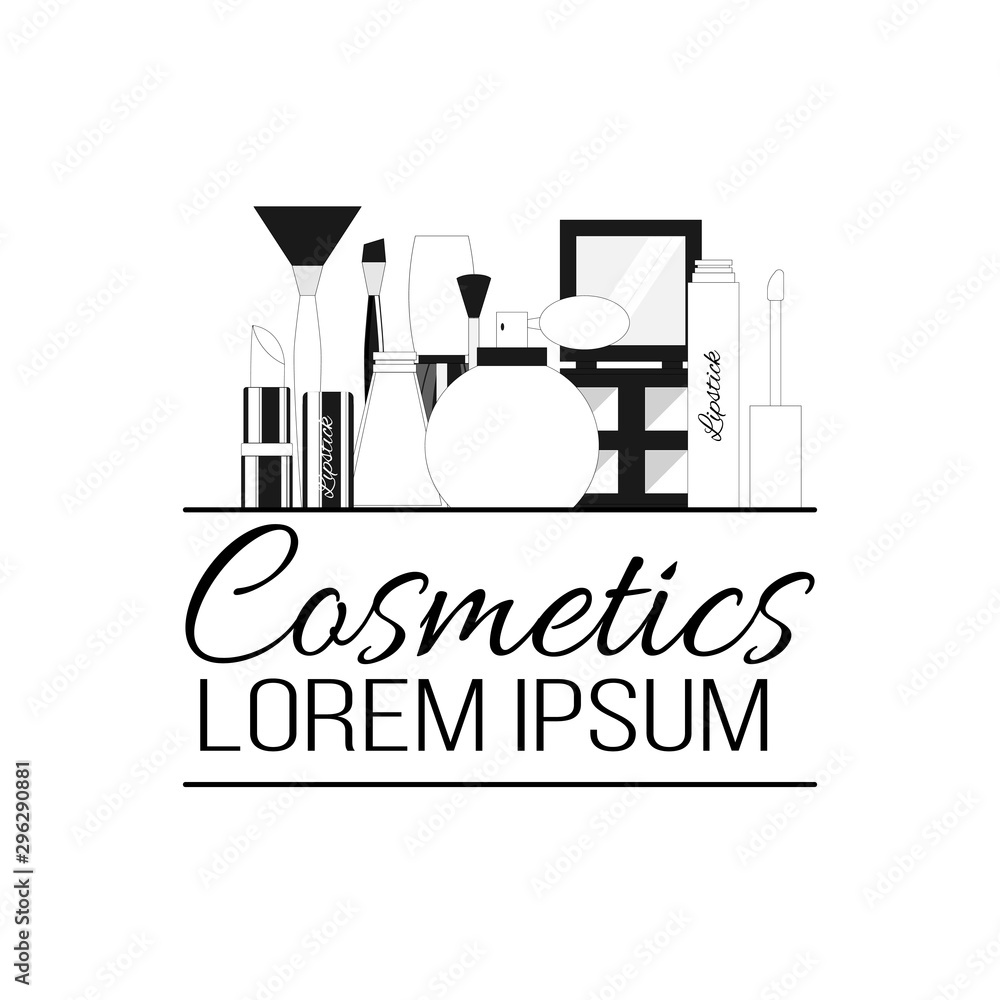 Cosmetics line logo. Vector illustration for design and web.