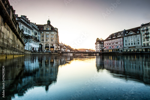 Luzerne city view from water level