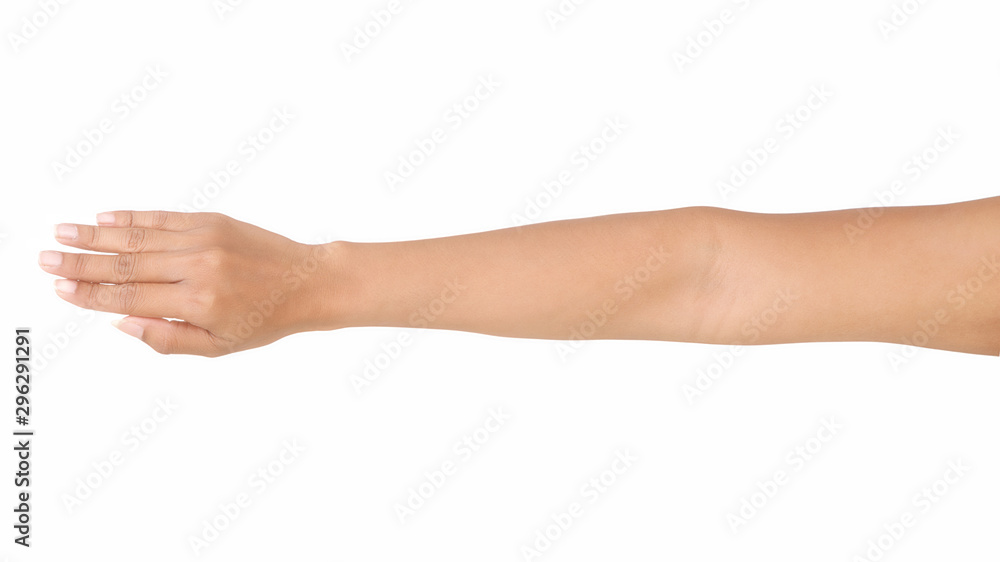 Female asian hand gestures isolated over the white background. Female asian hand gestures isolated over the white background.