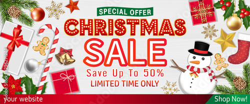 Merry Chrismast sale with Object Top View poster