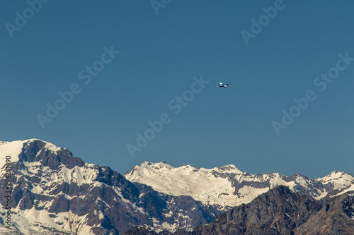 Plane above the Swiss alps