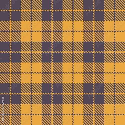 Mustard yellow checked plaid pattern vector