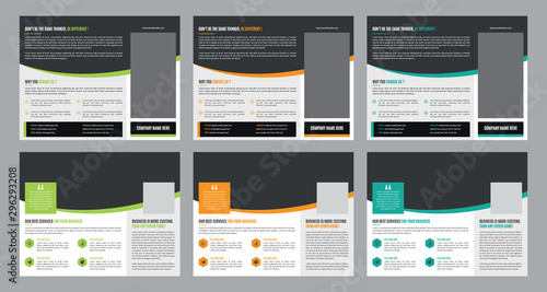 Trifold Business vector template. Brochure design, cover modern layout, annual report, poster, flyer in A4 with colorful shapes for tech, science, market with light background