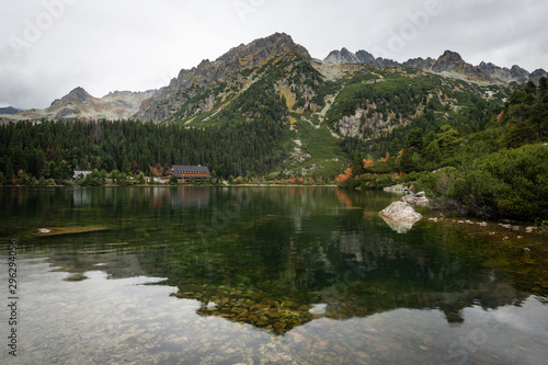 Popradske Pleso mountain lake in High Tatras mountain range in Slovakia