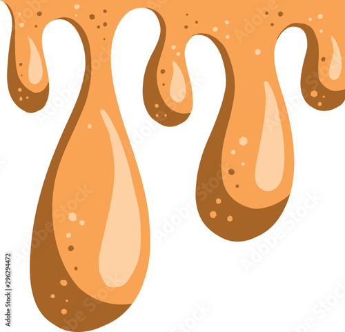 Dripping Ooze Liquid Cartoon Splatters in Brown 