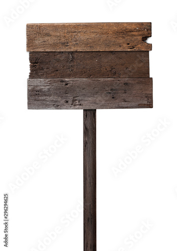 Brown wooden sign