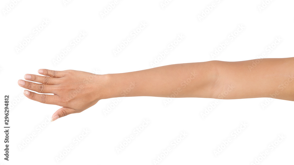 Female asian hand gestures isolated over the white background. Female asian hand gestures isolated over the white background.