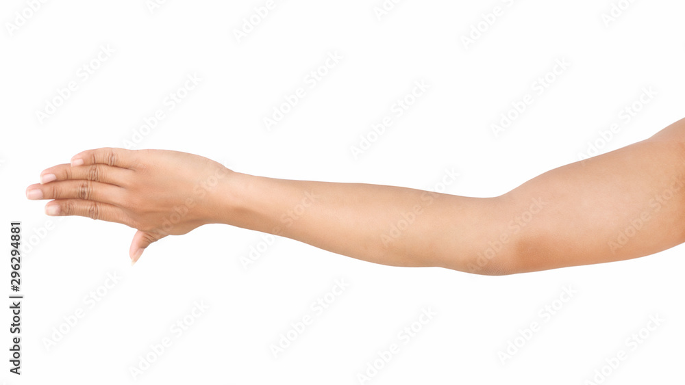 Female asian hand gestures isolated over the white background. Female asian hand gestures isolated over the white background.