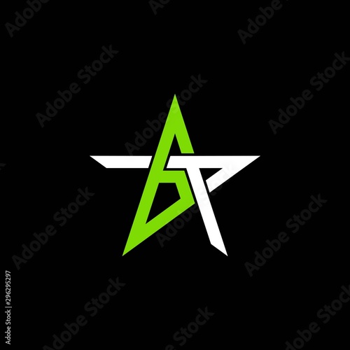 simple typography star BP vector logo