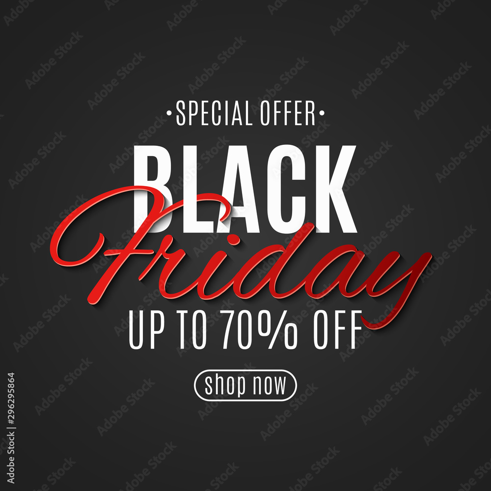 Text banner Black friday. Stylish creative lettering. Grand seasonal sale. Banner for your design. Vector illustration Text banner Black friday. Stylish creative lettering. Grand seasonal sale. Banner for your design. Vector illustration