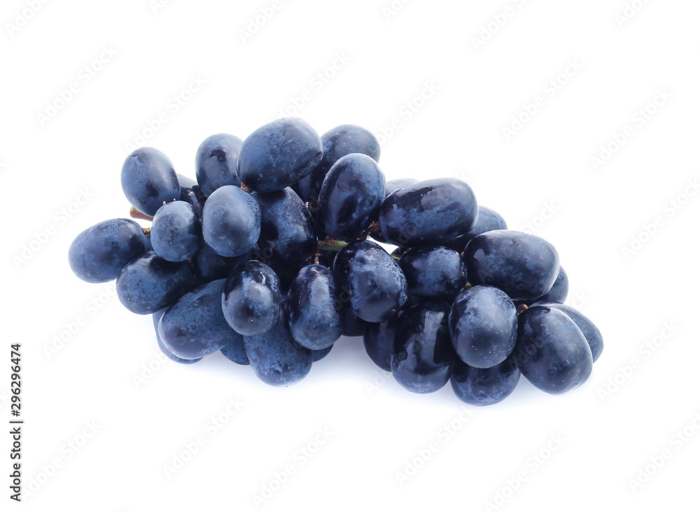 Black grapes, isolated on white Black grapes, isolated on white