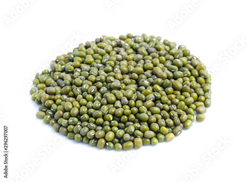 Mung beans on white background