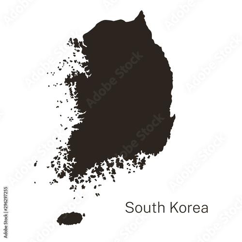 Vector detailed map of South Korea regions