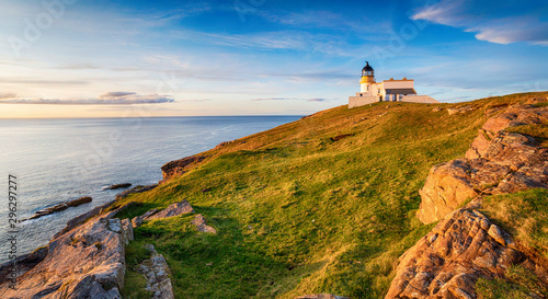 Evening sunshine on the lighthouse at Stoer Head