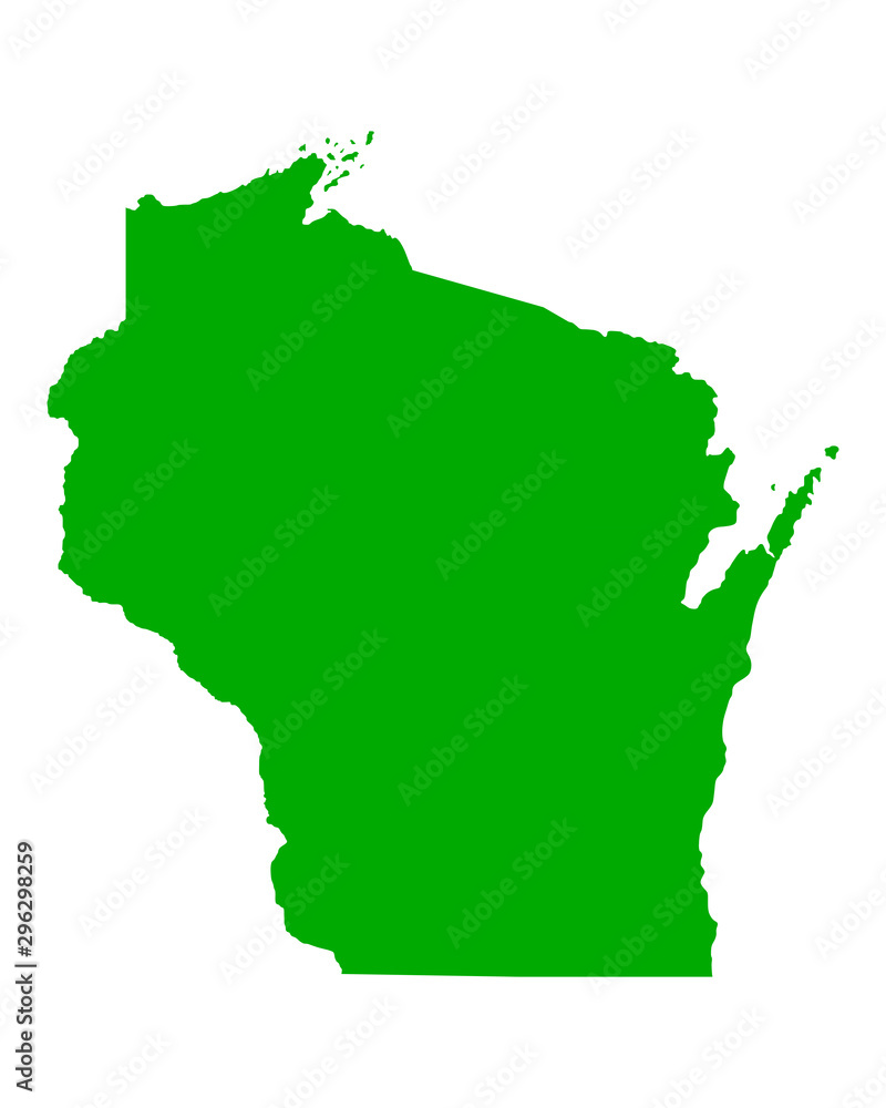Fototapeta premium Karte von Wisconsin