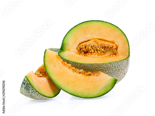 Wallpaper Mural cantaloupe melon slices isolated on white background Torontodigital.ca