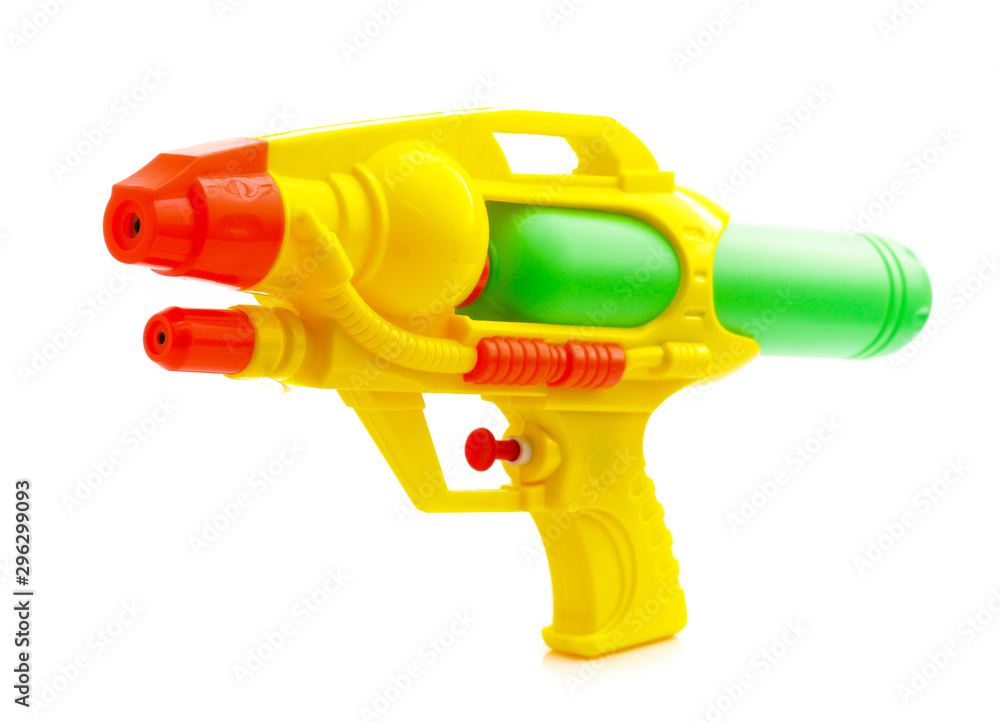 Plastic water gun isolated on white background Plastic water gun isolated on white background