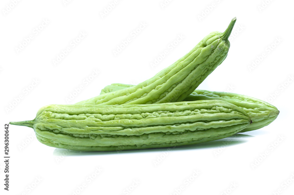 Bitter melon or Bitter gourd on white background Bitter melon or Bitter gourd on white background