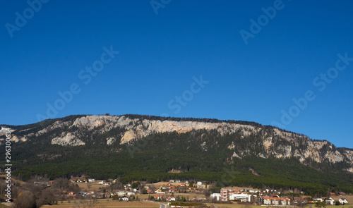 Landscape mountain view and cloudless sky