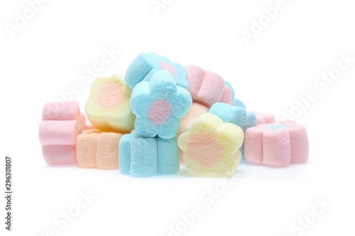 Marshmallows isolated on white background