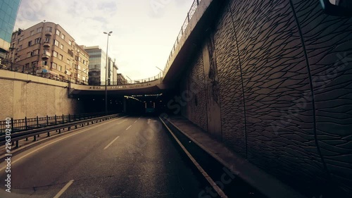 Pov drive in Istanbul at tunnel under Taksim square photo