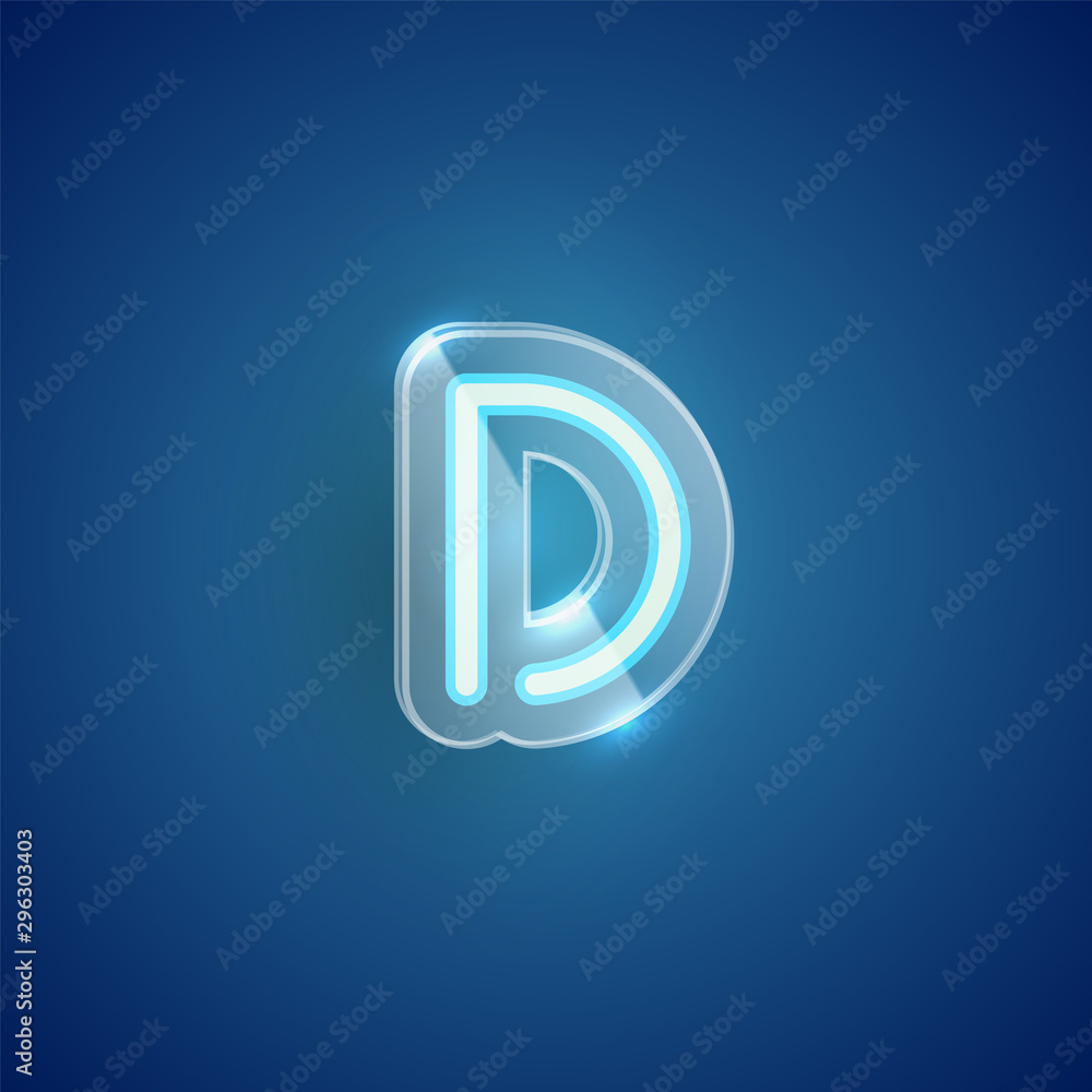 Obraz premium Realistic neon character with plastic case around, vector illustration