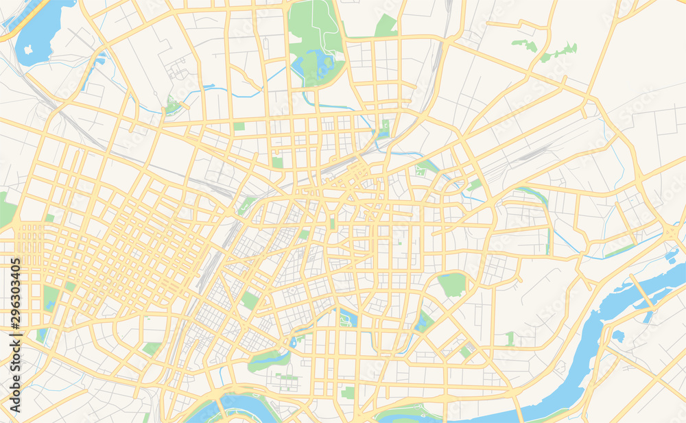 Printable street map of Shenyang, China