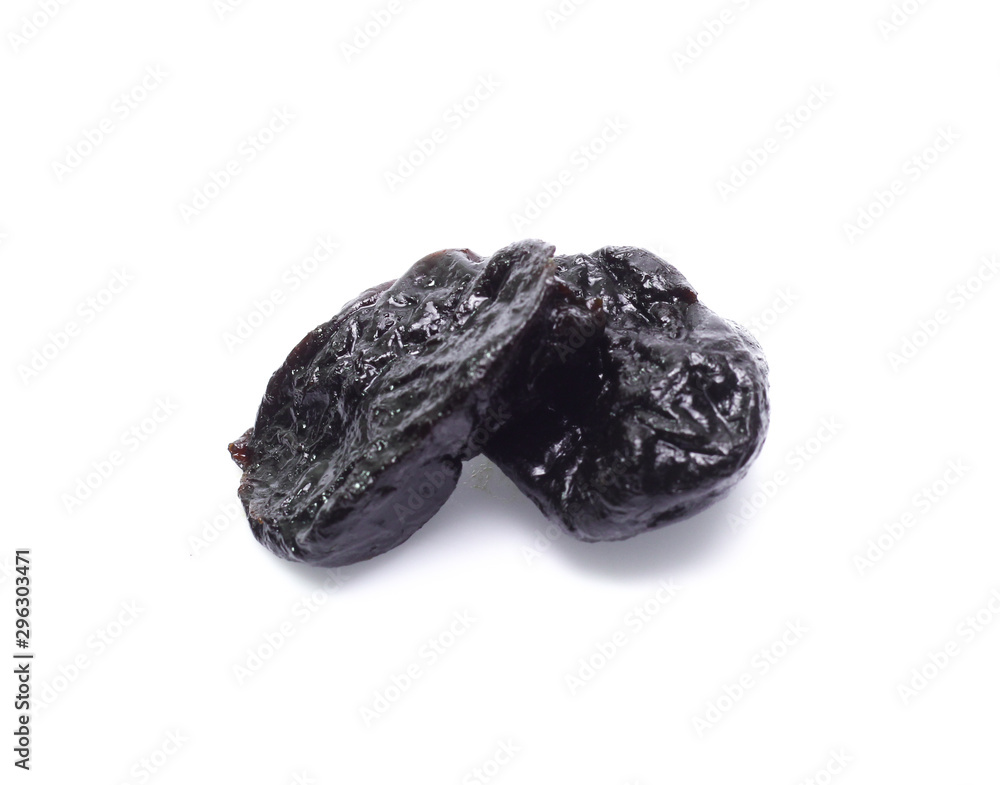 Dry prunes set isolated on white background Dry prunes set isolated on white background