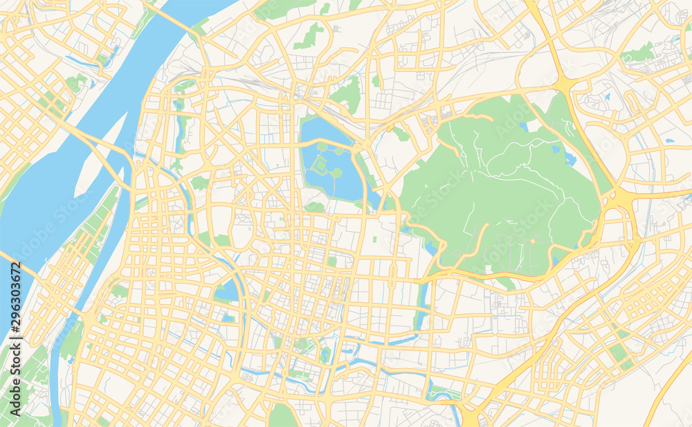 Printable street map of Nanjing, China