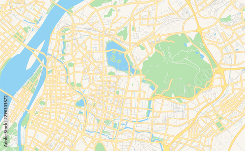 Printable street map of Nanjing, China