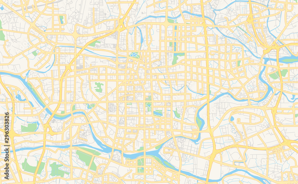 Printable street map of Foshan, China