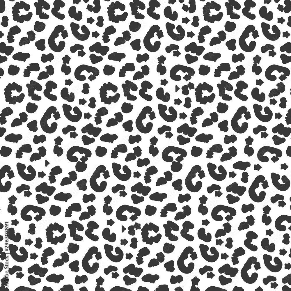 Fototapeta premium black and white leopard background. Stock Vector illustration isolated on white background.