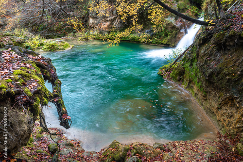 Source of Urederra river in Urbasa mountain range  Navarre  Spain